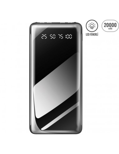 PWB-25Powerbank 20000 mAh LED FENERLİ