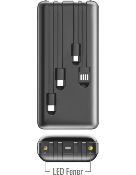 PWB-25Powerbank 20000 mAh LED FENERLİ
