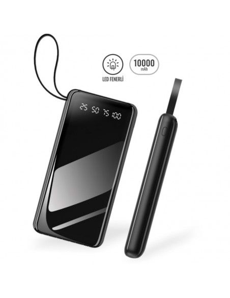 PWB-75 Powerbank 10000 mAh LED FENERLİ