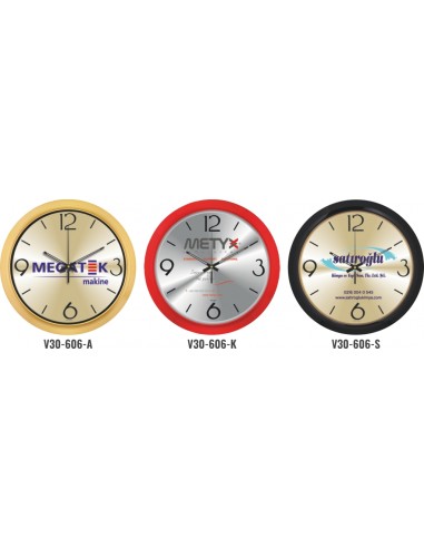 V30-606 Metal Kadran 35 cm Duvar Saati
