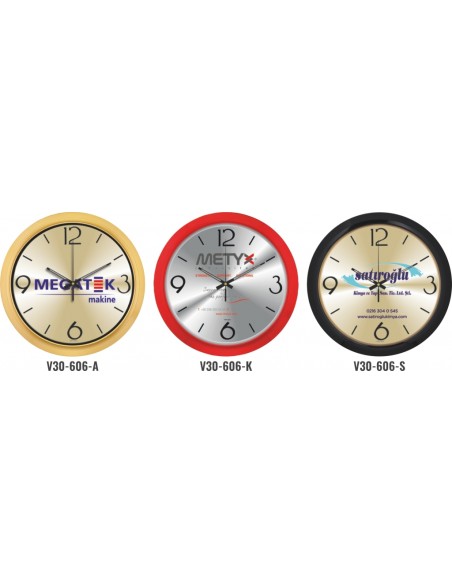 V30-606 Metal Kadran 35 cm Duvar Saati