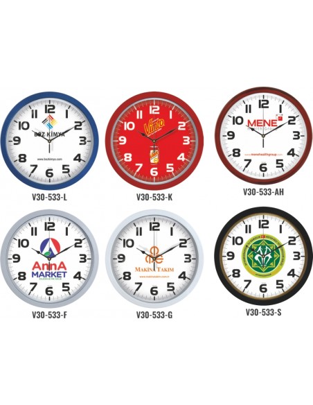 V30-533 Plastik 34 cm Duvar Saati