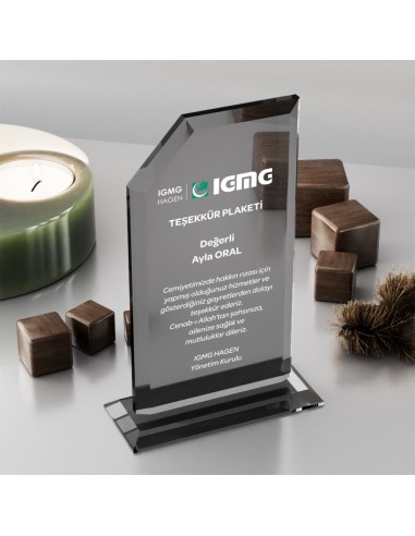 PB304-Füme Kristal Plaket