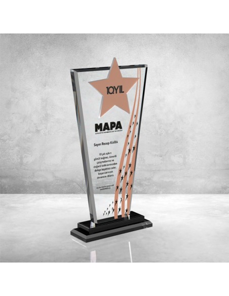 PB804-BRONZ Kristal Plaket