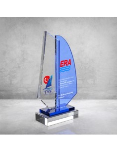 PB864 Mavi Camlı Kristal Plaket 2