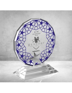 PB895 Mavi Camlı Kristal Plaket 2