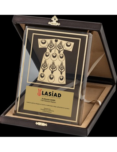 PB2001 Altın Yaldız Kristal Plaket