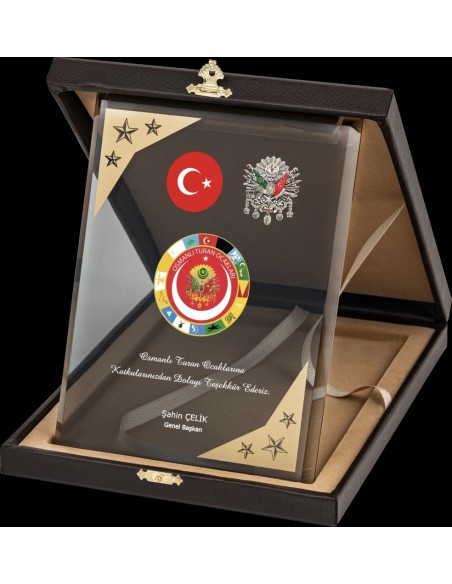 PB2005 Altın Yaldız Kristal Plaket