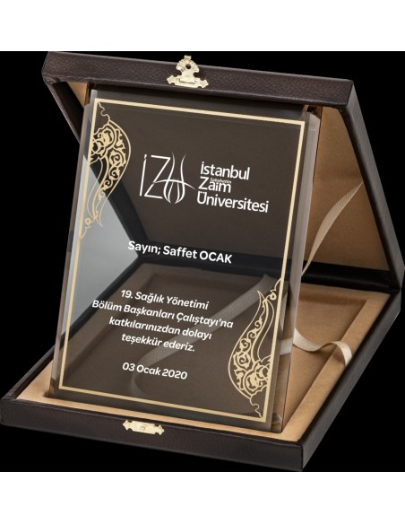 PB2007 Altın Yaldız Kristal Plaket