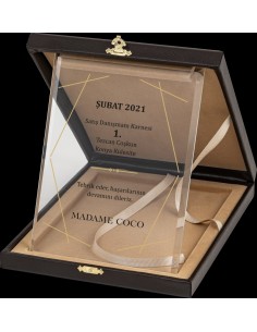 PB2051 Altın Yaldız Kristal Plaket 2