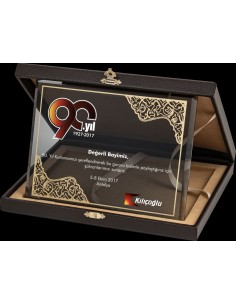 PB2105 Altın Yaldız Kristal Plaket 2