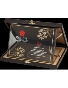 PB2106 Altın Yaldız Kristal Plaket 2