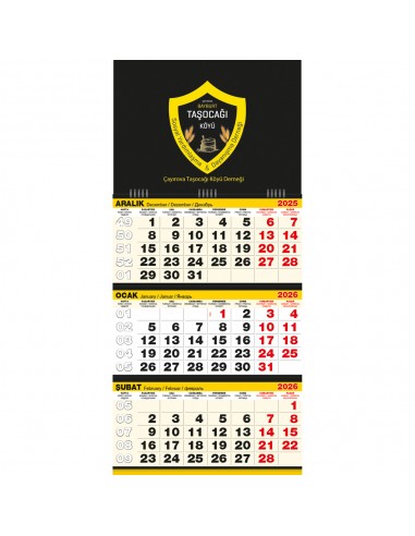 07 Gemici Takvim Büyük Boy / Tek Parça Spiralli