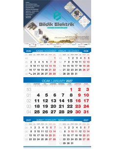 13 5 Aylık Tek Parça Spiralli Gemici Takvim