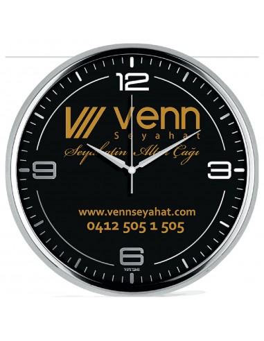 V30-950-B Paslanmaz Metal Duvar Saati V30-950