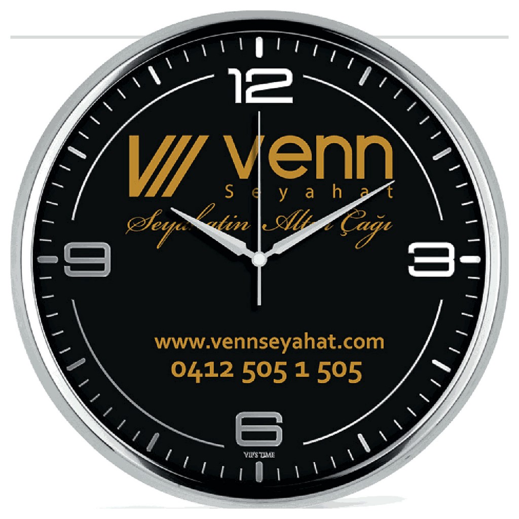 V30-950-B Paslanmaz Metal Duvar Saati V30-950