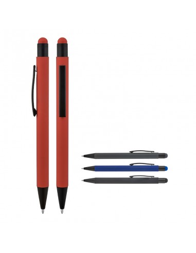 1027 Metal Tükenmez Touchpen Rubber Gövde Kalem