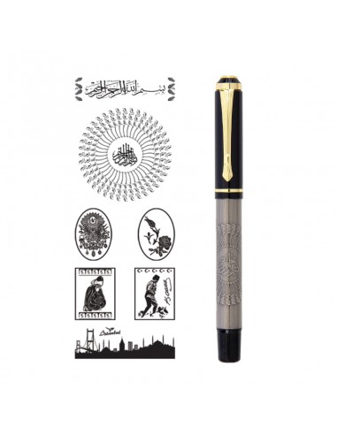 661-R Kabartma Figürlü Metal Roller Kalem