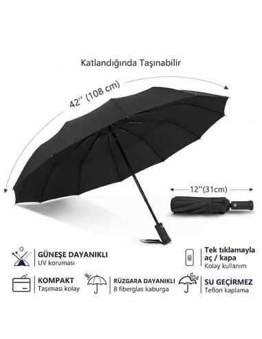 5100 8 Telli Işıklı Şemsiye
