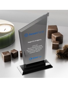 PB3004-Füme Kristal Plaket