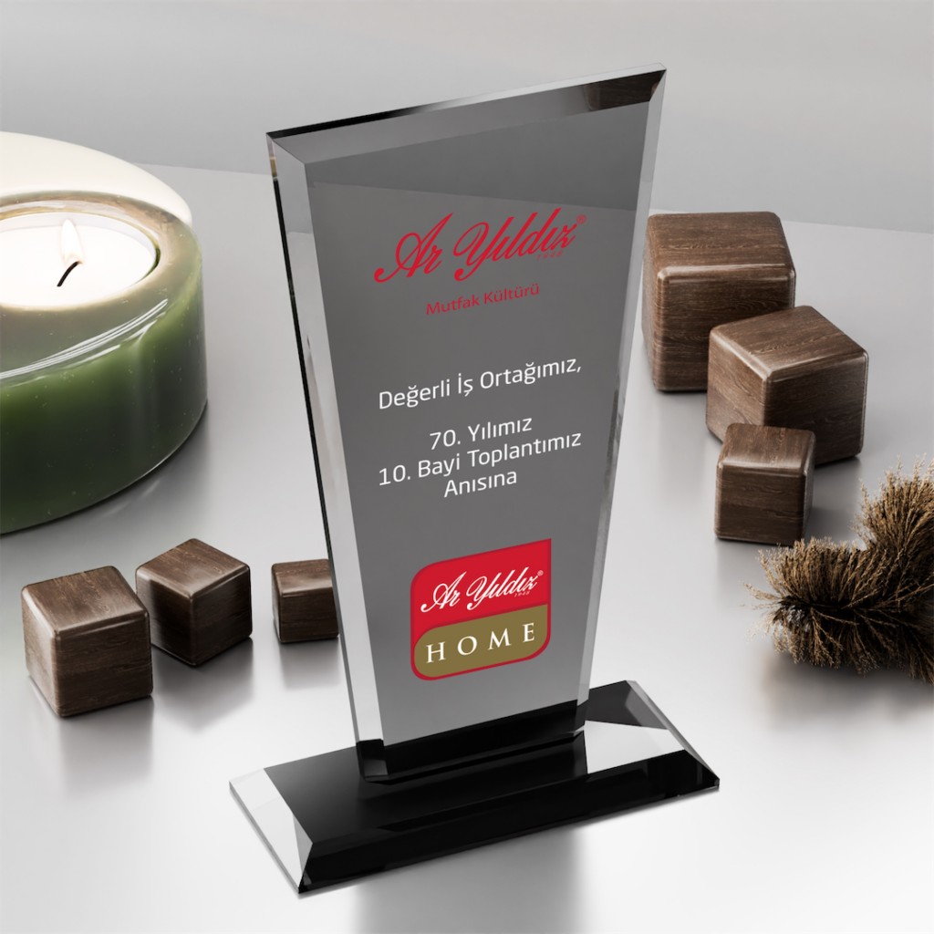 PB3005-Füme Kristal Plaket