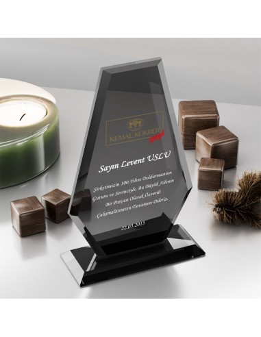 PB301-Füme Kristal Plaket