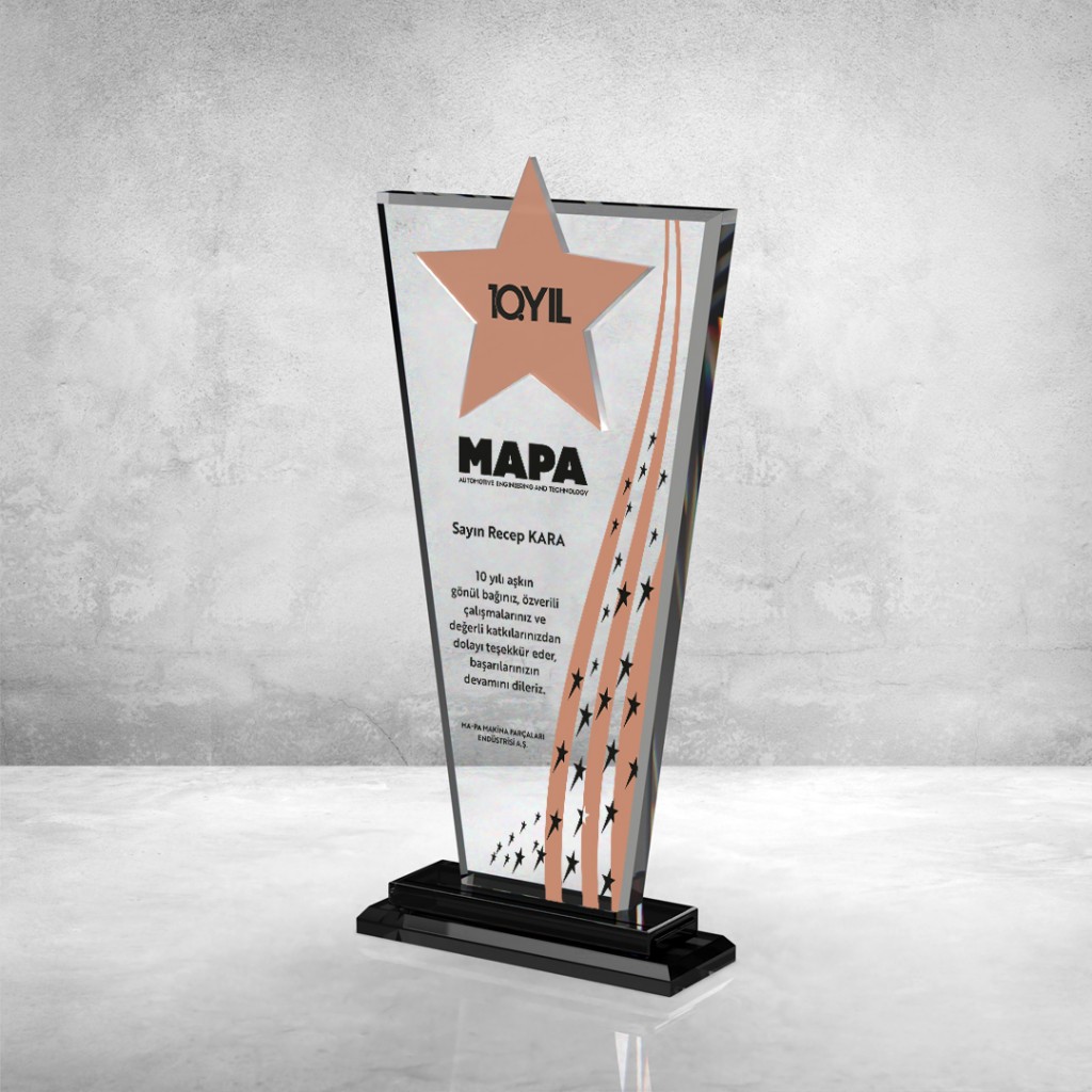 PB804-BRONZ Kristal Plaket