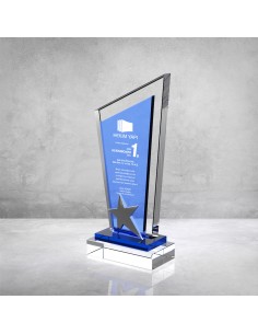 PB861 Mavi Camlı Kristal Plaket 2