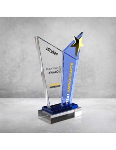 PB862 Mavi Camlı Kristal Plaket