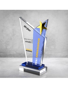PB862 Mavi Camlı Kristal Plaket 2