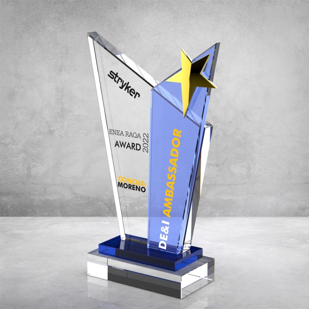 PB862 Mavi Camlı Kristal Plaket