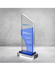 PB863 Mavi Camlı Kristal Plaket 2