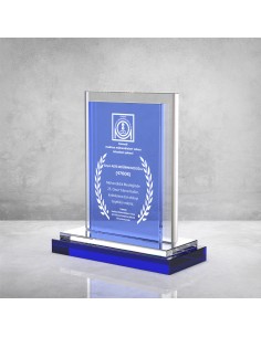 PB892 Mavi Camlı Kristal Plaket 2