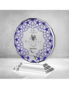 PB895 Mavi Camlı Kristal Plaket