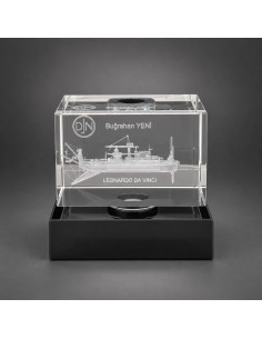 3D Lazer Patlatma Küp 5x5x8 Yatay Siyah Kaideli