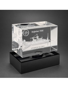 3D Lazer Patlatma Küp 5x5x8 Yatay Siyah Kaideli 2