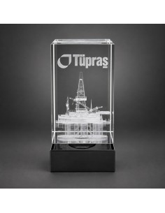 3D Lazer Patlatma Küp 6x6x10 Dikey Siyah Kaideli