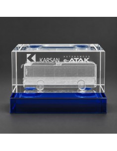 3D Lazer Patlatma Küp 6x6x13 Yatay Mavi Kaideli