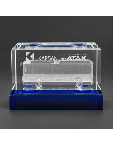 3D Lazer Patlatma Küp 6x6x13 Yatay Mavi Kaideli
