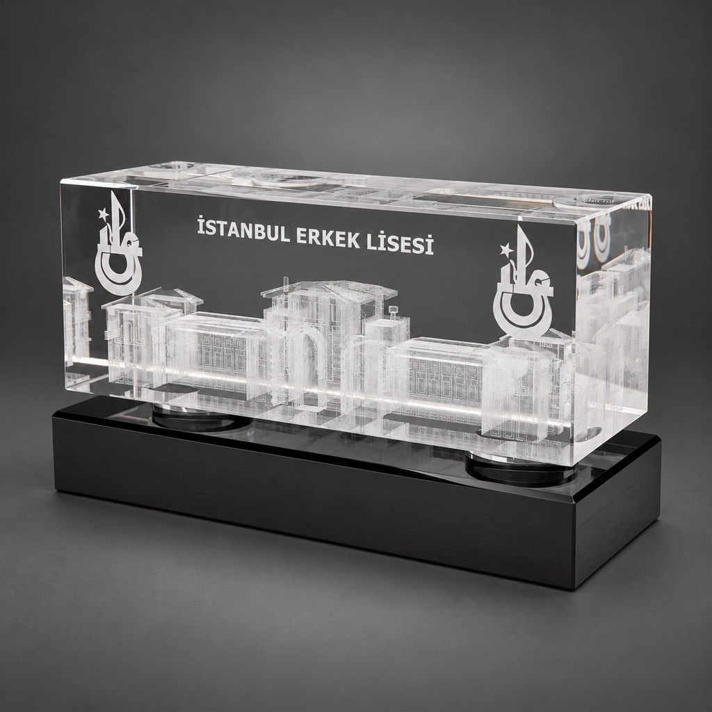 3D Lazer Patlatma Küp 6x6x15 Yatay Siyah  Kaideli