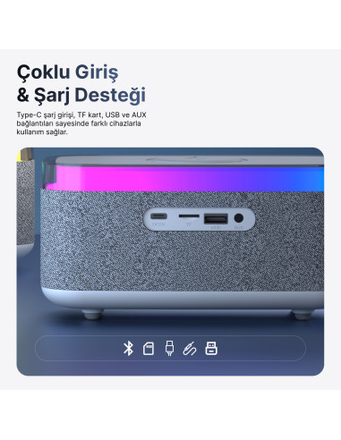 Mikado MD-W10 Gece Lambası Özellikli Alarmlı Saat Speaker – logo baskılı promosyon ürünü, görsel 7
