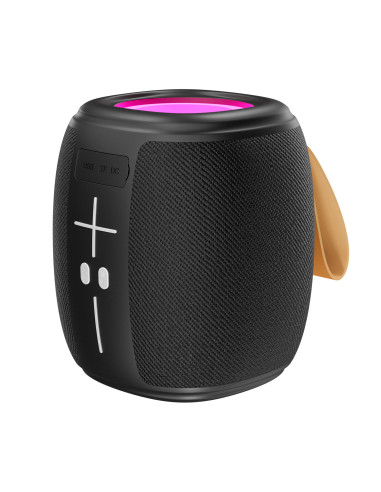 Mikado MD-888 CUBE Siyah 5W 1200mAh BT/TF/USB/LED Işıklı Speaker Hoparlör – logo baskılı promosyon ürünü