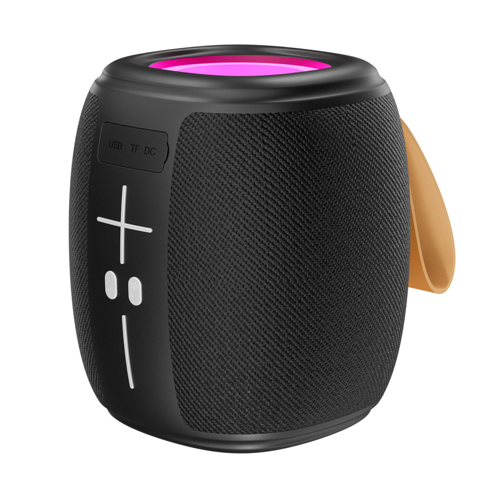Mikado MD-888 CUBE Siyah 5W 1200mAh BT/TF/USB/LED Işıklı Speaker Hoparlör – logo baskılı promosyon ürünü