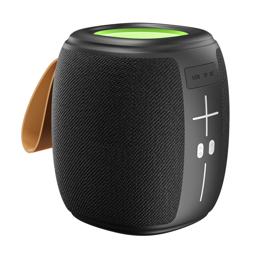 Mikado MD-888 CUBE Siyah 5W 1200mAh BT/TF/USB/LED Işıklı Speaker Hoparlör – logo baskılı promosyon ürünü, görsel 2