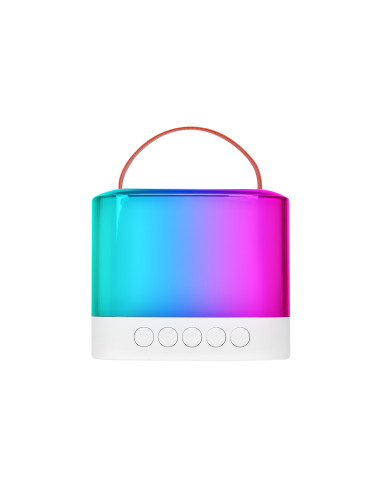 Mikado MD-16BT Favorite Beyaz TF Kart Destekli Bluetooth Wireless Karaoke Mikrofonlu 1200mAh Taşınabilir Speaker – logo baskılı 