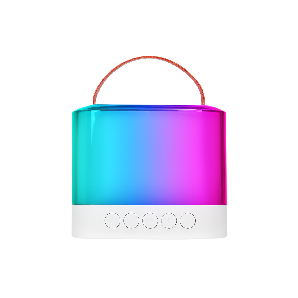 Mikado MD-16BT Favorite Beyaz TF Kart Destekli Bluetooth Wireless Karaoke Mikrofonlu 1200mAh Taşınabilir Speaker – logo baskılı 