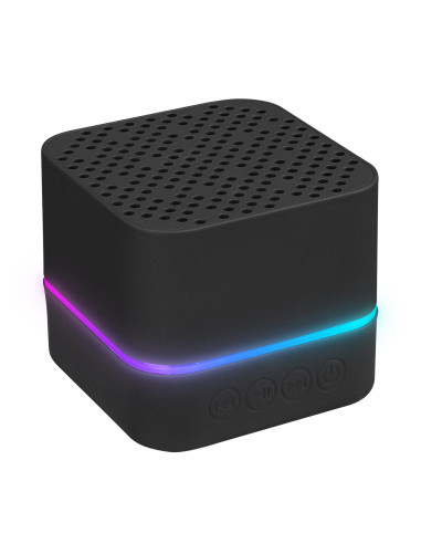 Mikado MD-18BT Siyah DC 5V/USB TF Kartlı Bluetoothlu Led Işklı Şarjlı Speaker Hoparlör – logo baskılı promosyon ürünü