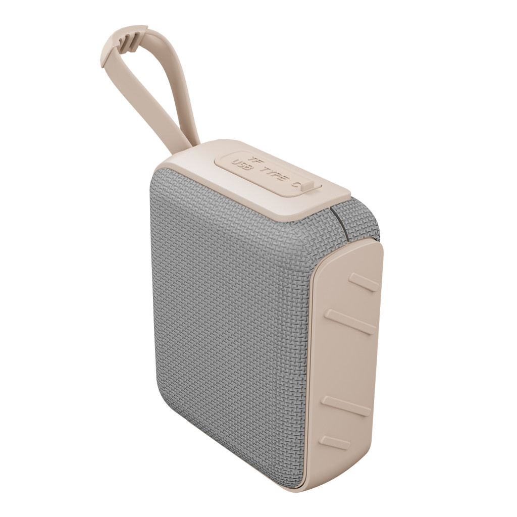 Asonic AS-03 Bej USB-TF-TWS-Bluetooth Destekli 5W 1200mAh Type-C Speaker – logo baskılı promosyon ürünü, görsel 2