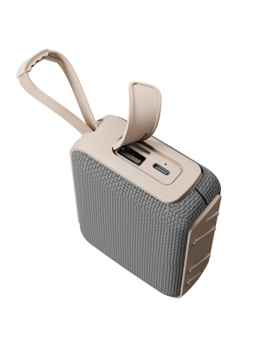 Asonic AS-03 Bej USB-TF-TWS-Bluetooth Destekli 5W 1200mAh Type-C Speaker – logo baskılı promosyon ürünü, görsel 4