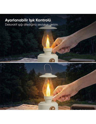 Mikado MD-1 Luxound 5W Beyaz BT Nostalji Lambalı Retro Speaker – logo baskılı promosyon ürünü, görsel 5